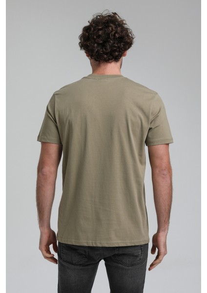 Bisiklet Yaka Açık Haki Slim Fit Tişört 23SSM20288