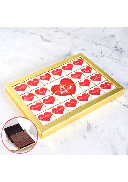 Mesajlı Sevgiliye Hediye 24lü Puzzle Madlen Çikolata