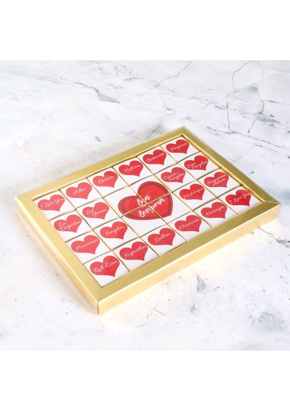 Mesajlı Sevgiliye Hediye 24lü Puzzle Madlen Çikolata fiyatları