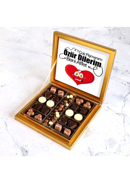 Özür Dilerim Hediyesi Kahve Drajeli Special Çikolata 290g (Gold Kutu)