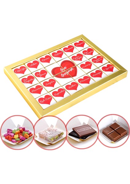 Mesajlı Sevgiliye Hediye 24lü Puzzle 4 Farklı Lezzet