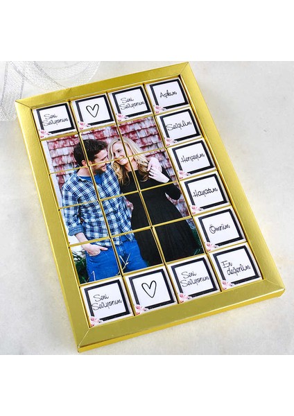 Mesajlı Fotoğraflı Sevgiliye Hediye 24lü Puzzle 4 Farklı Lezzet