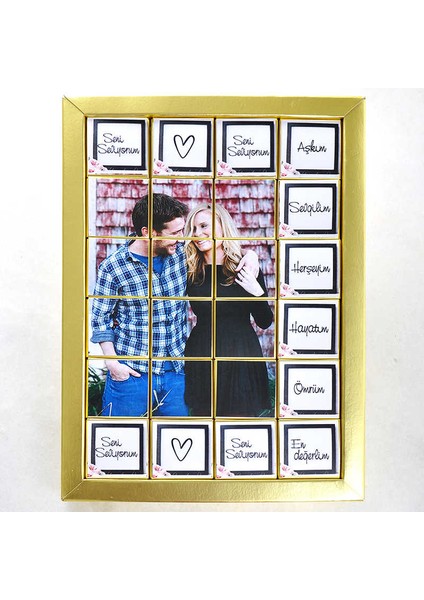 Mesajlı Fotoğraflı Sevgiliye Hediye 24lü Puzzle 4 Farklı Lezzet fiyatları