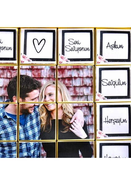 Mesajlı Fotoğraflı Sevgiliye Hediye 24lü Puzzle 4 Farklı Lezzet fırsatları