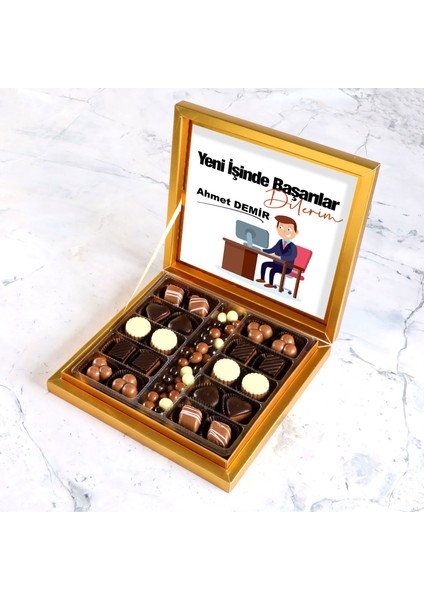 Yeni İş Hediyesi Kahve Drajeli Special Çikolata 290g (Gold Kutu)