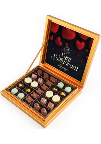 Sevgililer Günü Hediyesi Special Çikolata 285g (Gold Kutu) - Siyah