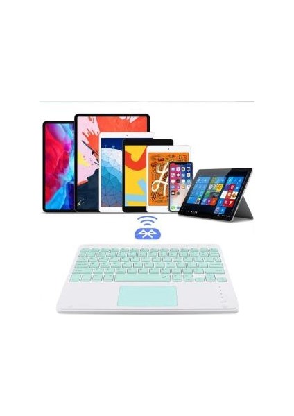 Alfa MEC Tüm Cihazlara Uyumlu Akıllı Taşınabilir Bluetooth Klavye Touchpad Slim Kablosuz Wifi Q Klavye