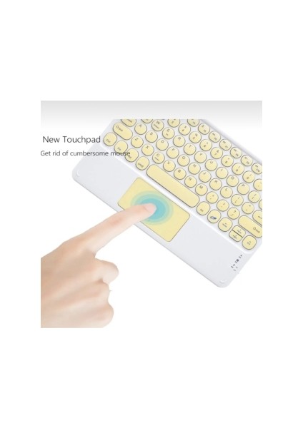 Tüm Cihazlara Uyumlu Akıllı Taşınabilir Bluetooth Klavye Touchpad Slim Kablosuz Wifi Q Klavye indirimleri