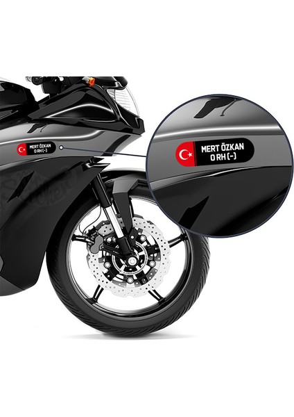 Kişiye Özel Kan Grubu Sticker Seti Motor Kan Grubu Etiket Seti