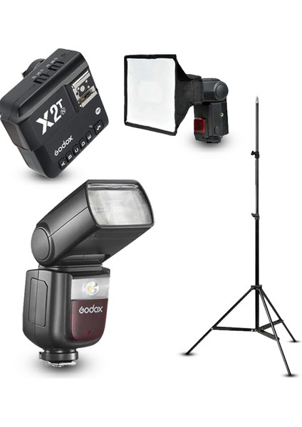 V860III-N Nikon Flaş Full Set (Tepe Flaş + Tetikleyici + Tripod + Softbox)