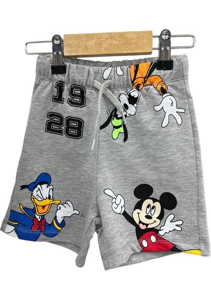 Mickey Mouse Baskılı Çocuk Şortlu Ikili Takım