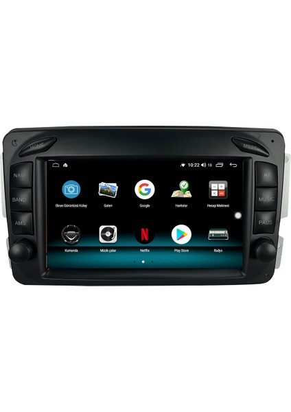 Mercedes C Class W209 Tuşlu Android 12 Carplay Özellikli Navigasyon Multimedya Ekran 2gb Ram + 32GB HDD