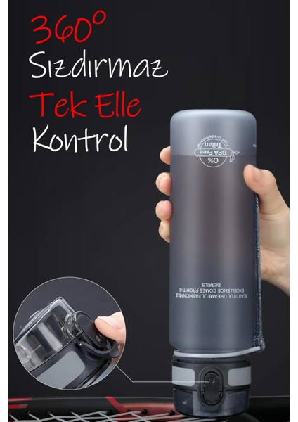 Suluk Su Matarası Bpa Free Kokusuz Suluk Sızdırmaz Akıtmaz Matara 1000ML Kırmızı