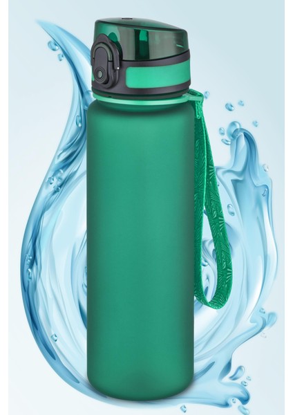Suluk Su Matarası Bpa Free Kokusuz Suluk Sızdırmaz Akıtmaz Matara 1000ML Yeşil