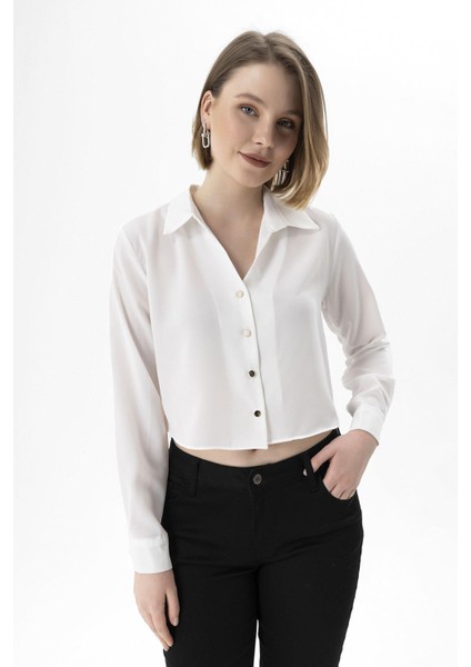 Kadın Düğmeli Kısa Salaş Gömlek modelleri