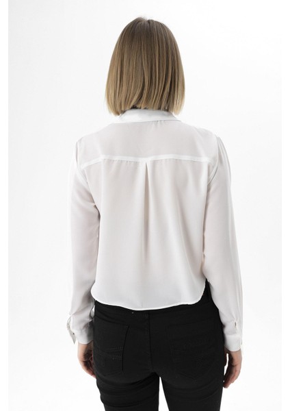 Kadın Düğmeli Kısa Salaş Gömlek indirimleri