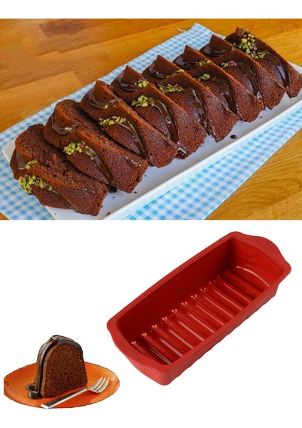 Silikon Baton Kek Parfe Tatlı Kalıbı-Silikon Fırın Kek Pişirme Kalıbı 27 cm