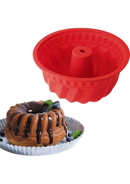 Big Chef Göbekli Silikon Kek Kalıbı, Küre Kek Kalıbı, Yapışmaz Yuvarlak Pişirme Kalıbı 22 cm