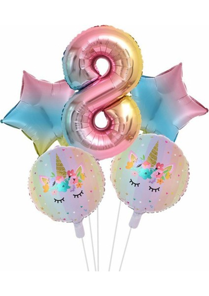 Gökkuşağı Ünikorn Balon Set