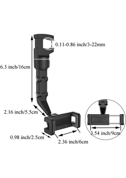 Portatif Universal Multifonksiyonel 360 Derece Dönebilen Çok Amaçlı Telefon Tutucu Gri Dat-01