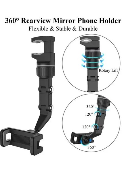 Portatif Universal Multifonksiyonel 360 Derece Dönebilen Çok Amaçlı Telefon Tutucu Gri Dat-01