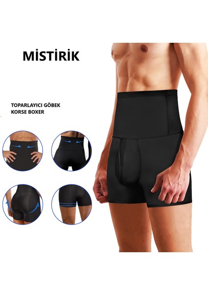 Erkek Göbek Düzleştirici Sıkılaştırıcı Yüksek Bel Silikonlu Boxer Korse modelleri