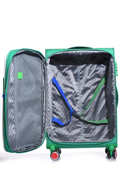 Benetton Orta Boy Kumaş Valiz Yeşil Bnt2200 fırsatları