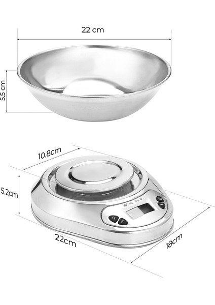 Kfs-S3 Paslanmaz Kefeli Mutfak Terazisi