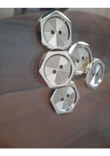 Düğme Sarı Metalize Özel Tasarım 17 mm 1 Paket 10 ADET