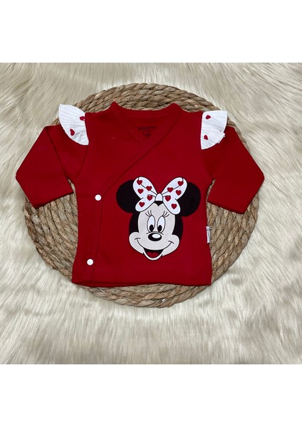 Yeni Sezon 5 Parça Kalpli Micky Minnie Mouse Yenidoğan Hastane Çıkış Zıbın Seti