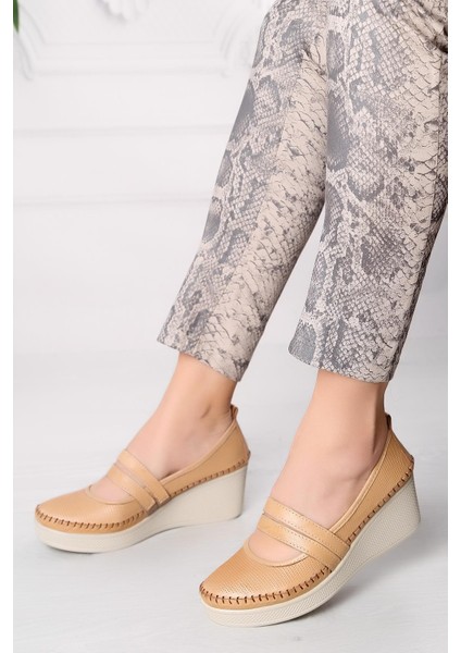 ARTI ARTI AYAKKABI ARTI-ARTI014-14153-5 Hakiki Deri Ortopedik Kadın Bej Ayakkabı