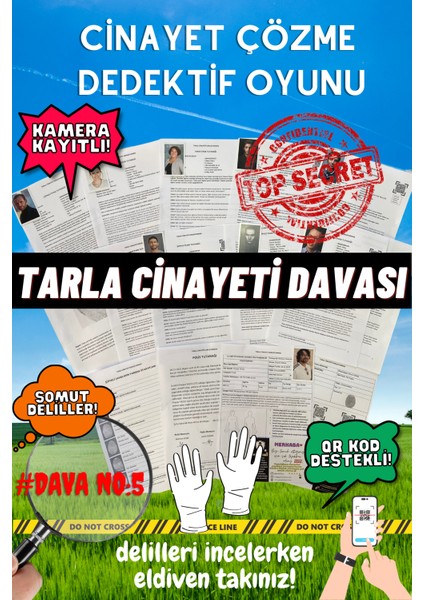 6'lı Paket Cinayet Çözme -Dedektif Oyunu- Otopark-Havuz-Market-Asansör-Tarla-Ceset Hırsızlığı Davası