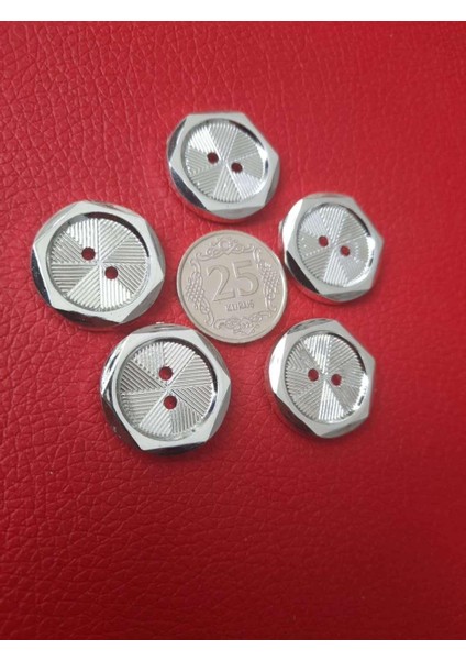 Metalize 2 cm Gri Düğme Özel Tasarım 1 Paket 10 Adet modelleri