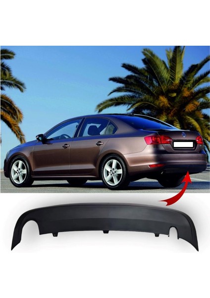 Vw Jetta 2011-2014 Arka Tampon Alt Spoyleri Plastik 5C6807433