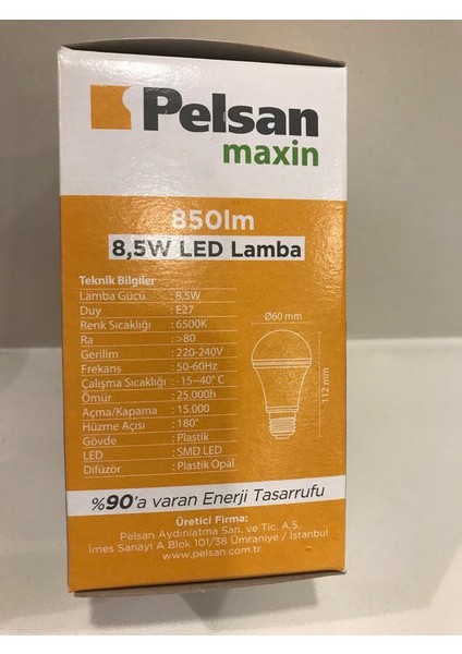 Maxin 8.5 W E27 Duylu LED Ampül