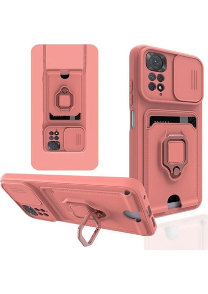 Xiaomi Redmi Note 12 Pro 4g Uyumlu Kılıf Kamera Korumalı Kızaklı Lens Yüzüklü Kartvizit Ipli Silikon