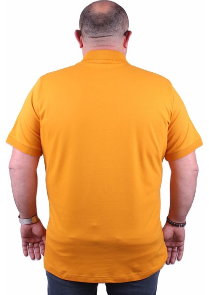 Mocgrande Büyük Beden Likralı Klasik Cepli Polo Tişört 11501 Hardal fırsatları