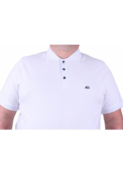 Mocgrande Büyük Beden Likralı Klasik Polo Tişört 11500 Beyaz indirimleri