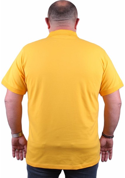 Mocgrande Büyük Beden Likralı Klasik Cepli Polo Tişört 11501 Sarı modelleri
