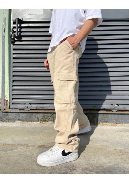 Premium Baggy Kargo Pantolon Bej