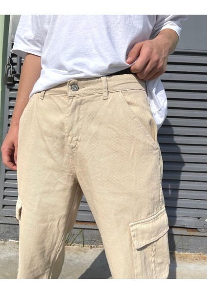 Premium Baggy Kargo Pantolon Bej modelleri