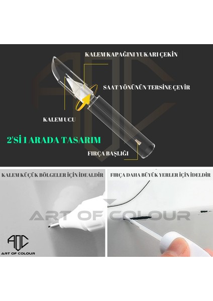 Artofcolour Citroen Ets Kum Gri Met. - Gris Cendre Met. Rötuş Kalemi Vernikli 2li Set