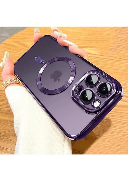 iPhone 14 Pro Kılıf Magsafe Şarj Özellikli Kamera ve Lens Korumalı Esnek Silikon Dempre Case