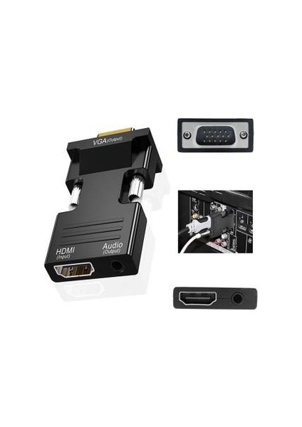 HDMI VGA Çevirivi Dişi HDMI Erkek VGA Çevirici