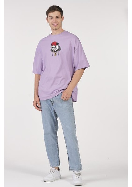 Oversize T-Shirt Dolar Kolyeli Panda Lila fiyatları