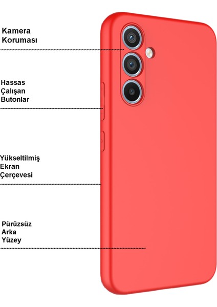 Caseworld Samsung Galaxy A24 ile Uyumlu Kapak Kamera Korumalı Içi Kadife Lansman Silikon Kılıf - Koyu Yeşil