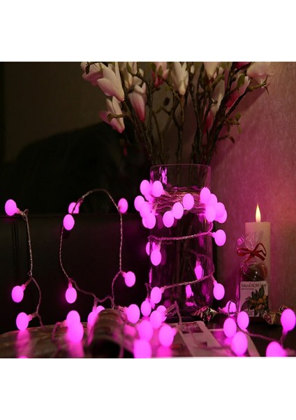 4.30 Metre Pembe Top LED Işık Pembe Işık 220 V Fişli Yılbaşı Ağacı Işığı Pembe Top Işık Pembe LED Işık Noel Işığı fiyatları