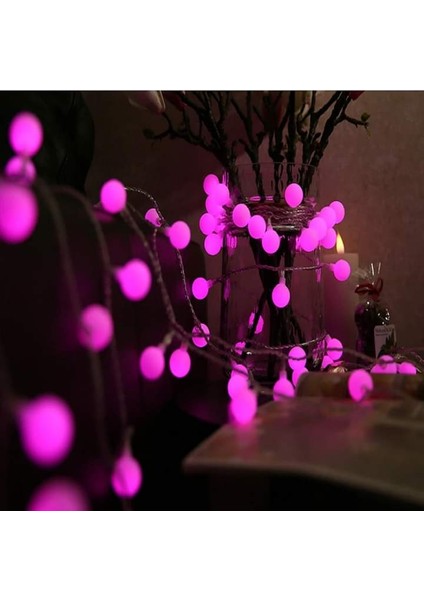 4.30 Metre Pembe Top LED Işık Pembe Işık 220 V Fişli Yılbaşı Ağacı Işığı Pembe Top Işık Pembe LED Işık Noel Işığı modelleri