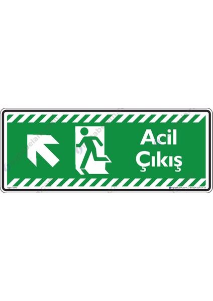 Acil Çıkış Sol Yukarıya Ok