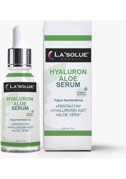 Lasolue Pentavıtın + Hyaluronik Asit + Aloe Vera + Vitamin B5 Yogun Nemlendirici Serum 30 ml